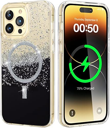 מארז נצנוץ Abitred לאייפון 14 Pro Max [תואם ל- Magsafe] [אנטי צהבה] מארז טלפון מגנטי עם Bling Sparkle לנשים, הגנת טיפה, מתנה לנשים ונערות